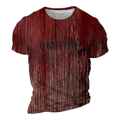 MNRIUOCII Halloween Tshirt Blood Herren Tshirt Sale T-Shirt Streetwear Sommershirt Casual Damenshirt Shirt Shirt Problem Gelöst Sale Tshirt Sale Tshirt Sommershirt von MNRIUOCII