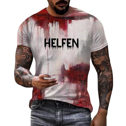 MNRIUOCII Halloween Tshirt Blood Herren Tshirt Sale T-Shirt Streetwear Sommershirt Casual Damenshirt Shirt Shirt Problem Gelöst Sommershirt von MNRIUOCII