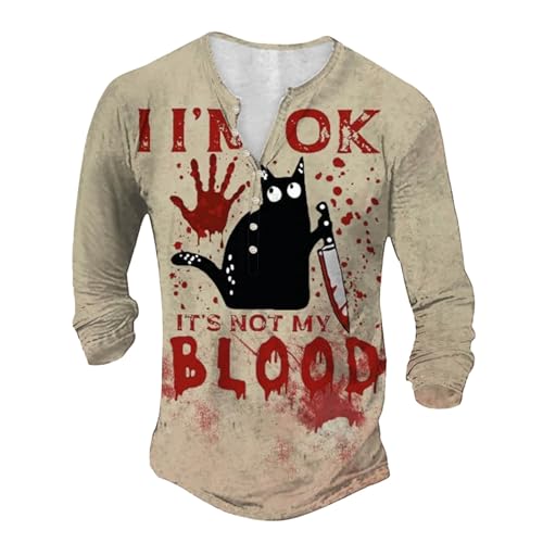 MNRIUOCII Halloween Tshirt Blutspritzer Herren Tshirt T-Shirt Rockabilly Kleidung Blut Handabdruck Sportkleidung Shirt Shirt Problem Gelöst Sale Tshirt Sommershirt von MNRIUOCII