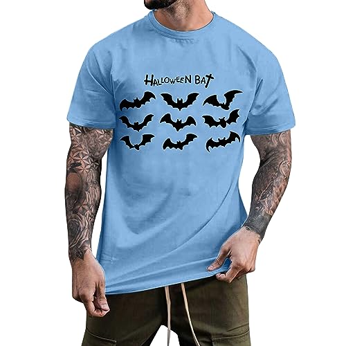 MNRIUOCII Halloween spezielles Design T-Shirt Fledermäusen Shirt Problem Gelöst Entsetzen Bedruckt Hässliche Tshirts Shirt Mittelalter Fledermäusen Kurzarmshirt Tshirt Sale Tshirt Sommershirt von MNRIUOCII