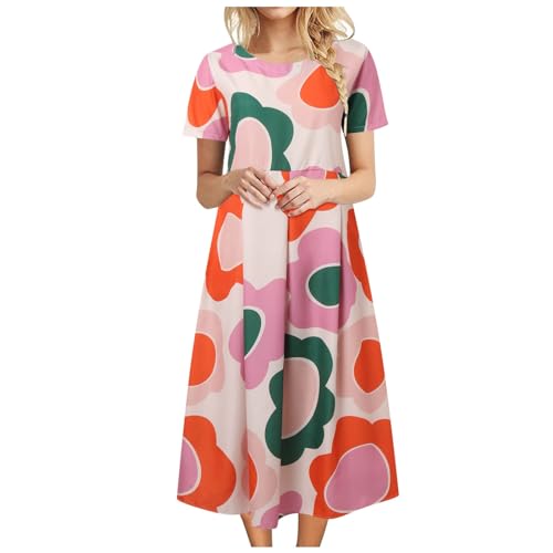 MNRIUOCII Kleid Damen Party Freizeitkleid Ärmellos Cocktailkleid Sommerkleider Große Größen Puffärmeln Etuikleid Strandkleid Damen Luftig Casual Fashion Sommerkleider von MNRIUOCII