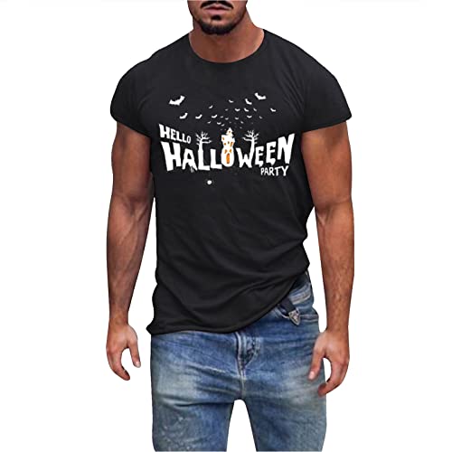 MNRIUOCII Problem Gelöst Halloween T-Shirt Humor Halloween Herren Kostüm Tshirt Rockabilly Top Casual Sommershirt Sale Tshirt Sommershirt von MNRIUOCII