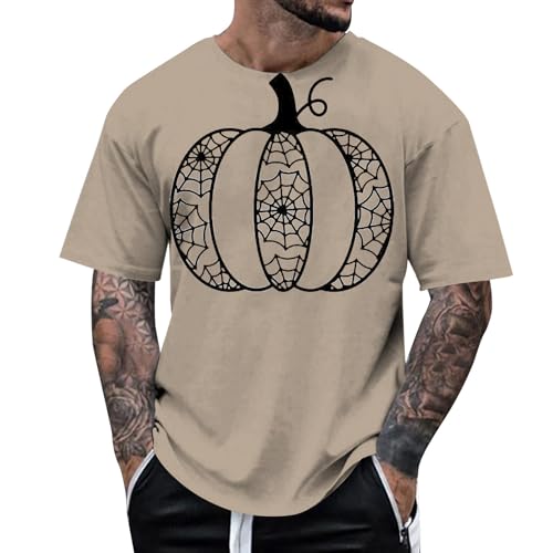 MNRIUOCII Shirt Problem Gelöst Kürbis Herren Tshirt Vielseitige Kleidung Horror Shirt Cute Ghost Print Damenshirt Shirt Sommershirt von MNRIUOCII