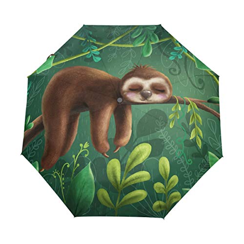 Niedlicher Faultier-Regenschirm, faltbar, Winddicht, Regen, automatischer Öffnung, Reise-Regenschirm, UV-Schutz für Damen und Herren Niedlicher Faultier-Regenschirm, faltbar, Winddicht, Regen, automatischer Öffnung, Reise-Regenschirm, UV-Schutz für Damen und Herren von Mnsruu