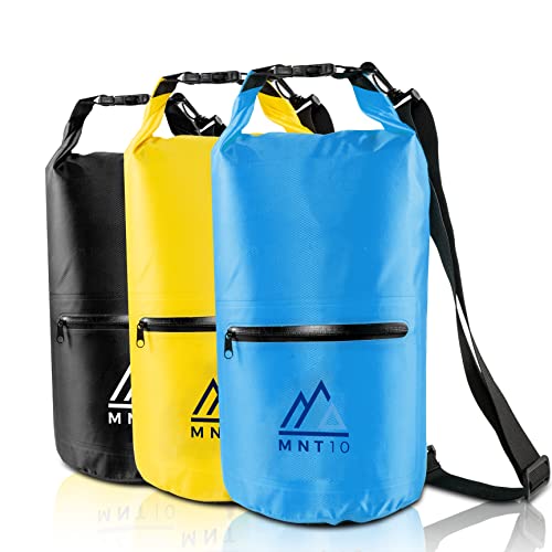 MNT10 Dry Bag Packsack wasserdicht mit Tragegurt I Dry Bags Waterproof in 10l oder 20l I Wasserfeste Tasche für Reisen, Outdoor und Camping I Seesack robust und widerstandsfähig (Blau, 10 L) von MNT10