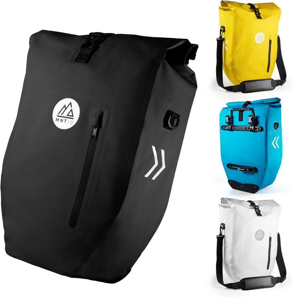 MNT10 Fahrradtasche Fahrradtasche für Gepäckträger 28L I Wasserdicht Und Reflektierend, Gepäckträgertasche für Fahrrad & Umhängetasche I für Touren von MNT10