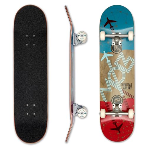 MOB Skateboards Airlines 8.0 - Komplettboard 31 x 8 Zoll - Holzboard aus 7 Schichten Ahornholz - fertig montiert - Skateboard für Jugendliche, Erwachsene, Anfänger und Profis MOB Skateboards Airlines 8.0 - Komplettboard 31 x 8 Zoll - Holzboard aus 7 Schichten Ahornholz - fertig montiert - Skateboard für Jugendliche, Erwachsene, Anfänger und Profis von MOB SKATEBOARDS