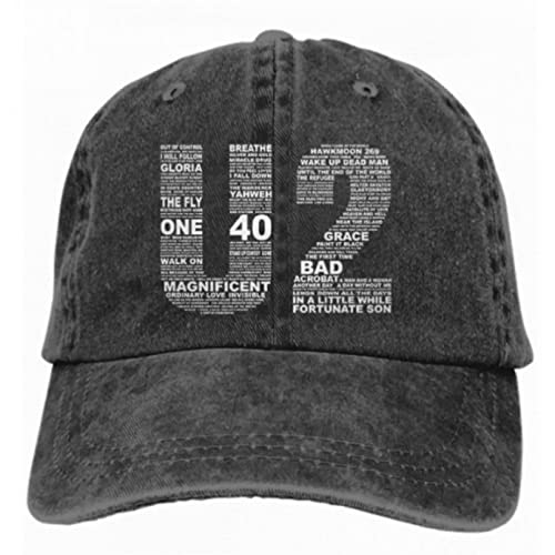 MOBSAN Klassisch Basecap U2 Hut Mode Verstellbare Denim Cap Unisex Baseball Cap Hip Hop Liebhaber lustige Outdoor-Sportarten Sonnenhut Geschenk von MOBSAN