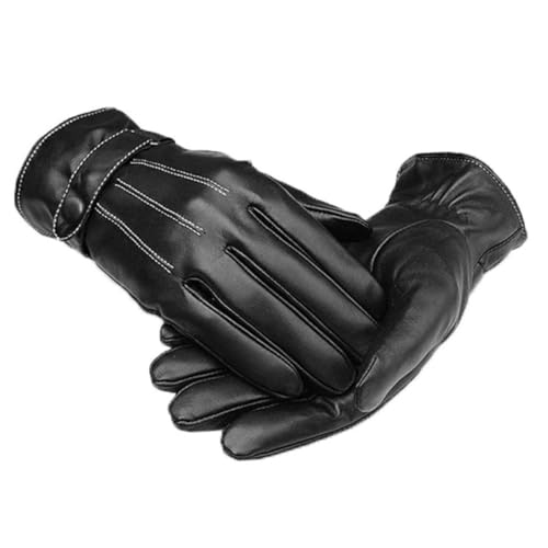 MOBUTOFU 1 Paar Winddichte PU Leder Winterhandschuhe Für Herren Warm Gefüttert Ideal Fahrhandschuhe Oder Für Outdoor Aktivitäten Rutschfeste Handfläche Perfekt Für Kalte Tage von MOBUTOFU