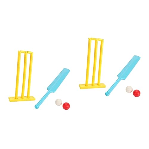 MOBUTOFU 2 Sätze 4Tlg Hinterhofgrille Cricket-Set für Kinder Cricket Set Kinder Outdoor Toys spielwaren für draußen spielsachen für draußen Spiele außerhalb Eltern- Sportspiel Spielzeug von MOBUTOFU