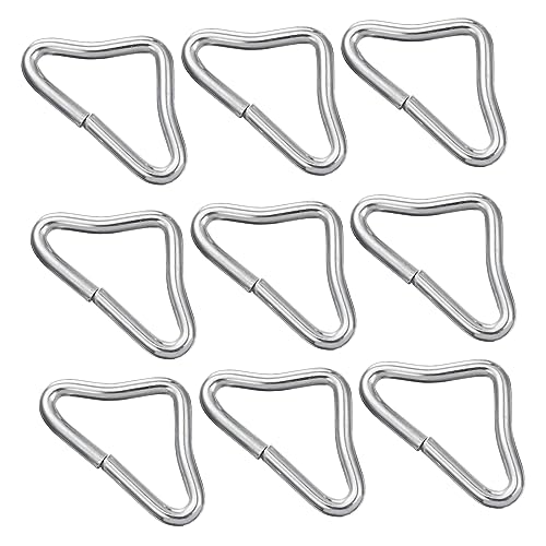 MOBUTOFU Trampolin Dreiecksringe Aus Bungee Bett Zubehör Für Trampolinspringen Langlebige Halterungen Für Trampolinspringsysteme Silberne Triangle Buckles MOBUTOFU Trampolin Dreiecksringe Aus Bungee Bett Zubehör Für Trampolinspringen Langlebige Halterungen Für Trampolinspringsysteme Silberne Triangle Buckles von MOBUTOFU