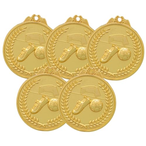 MOBUTOFU 5St Fußball-Metal-Goldmedaille sportliche Medaillen Goldmedaillen-Anhänger fußball pokale fußball medaillen Wettbewerbsbelohnungsmedaillen Medaillen für Kinderwettbewerbe Polyester von MOBUTOFU