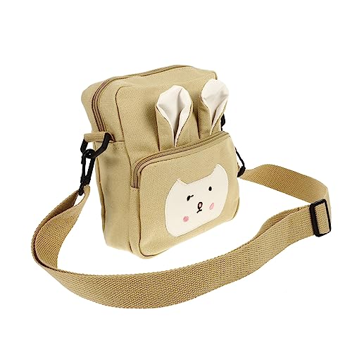 MOBUTOFU Kaninchen-Mode-Tasche Segeltuchtasche für Mädchen Cartoon-Münztasche Umhängetasche aus Segeltuch Kinder umhängetasche Reisetasche Kinder Outdoor-Tasche schöne Mädchentasche Khaki von MOBUTOFU