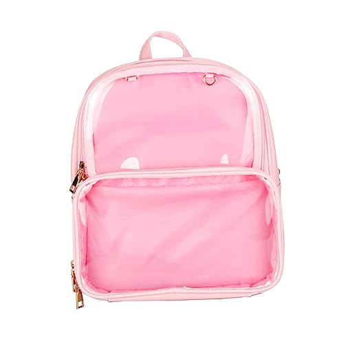 MOBUTOFU Stilvoller Transparenter Jelly Rucksack Wasserdicht Mit Reißverschluss Für Teenager Mädchen Und Jungen Rosa Ideal Für Schule Und Freizeit von MOBUTOFU