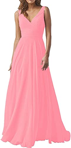 MOCHAMIK Elegante Damenkleider, V-Ausschnitt, Brautjungfernkleider, langes Chiffon-Abendkleid, Abschlussball-Abendkleid von MOCHAMIK