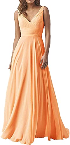 MOCHAMIK Elegante Damenkleider, V-Ausschnitt, Brautjungfernkleider, langes Chiffon-Abendkleid, Abschlussball-Abendkleid von MOCHAMIK