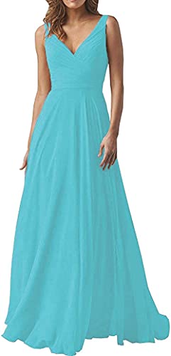 MOCHAMIK Elegante Damenkleider, V-Ausschnitt, Brautjungfernkleider, langes Chiffon-Abendkleid, Abschlussball-Abendkleid von MOCHAMIK