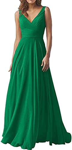 MOCHAMIK Elegante Damenkleider, V-Ausschnitt, Brautjungfernkleider, langes Chiffon-Abendkleid, Abschlussball-Abendkleid von MOCHAMIK