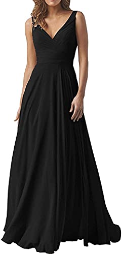 MOCHAMIK Elegante Damenkleider, V-Ausschnitt, Brautjungfernkleider, langes Chiffon-Abendkleid, Abschlussball-Abendkleid von MOCHAMIK