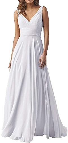 MOCHAMIK Elegante Damenkleider, V-Ausschnitt, Brautjungfernkleider, langes Chiffon-Abendkleid, Abschlussball-Abendkleid von MOCHAMIK