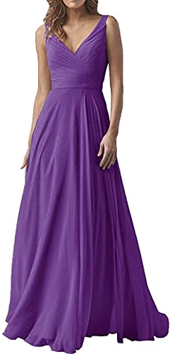 MOCHAMIK Elegante Damenkleider, V-Ausschnitt, Brautjungfernkleider, langes Chiffon-Abendkleid, Abschlussball-Abendkleid von MOCHAMIK