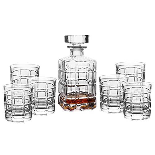 MOCHAMIK Kristall-Whiskygläser, altmodische Gläser, Set mit 6 Bargläsern zum Trinken von Bourbon Scotch Whisky, Cocktails, Cognac, 200 ml, Geschenk für Freund, Vater (Typ 10) von MOCHAMIK