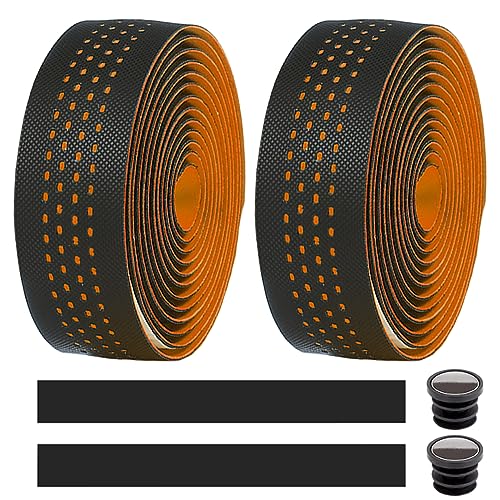 MOCNT 2 Rollen Fahrrad Lenkerbänder Radfahren Rennrad Lenkerband Leder PU EVA Cycling Band Rutschfest Komfort Stoßdämpfend Griffband Bandwickel Mit Lenkerendstopfen Orange MOCNT 2 Rollen Fahrrad Lenkerbänder Radfahren Rennrad Lenkerband Leder PU EVA Cycling Band Rutschfest Komfort Stoßdämpfend Griffband Bandwickel Mit Lenkerendstopfen Orange von MOCNT