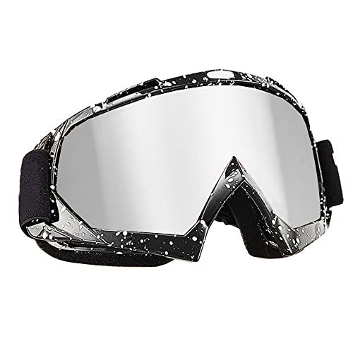 MOCNT Motorradbrille ATV Dirt Bike Brille Crossbrille Skibrille Sonnenbrille Motorradbrillen Anti Fog Schutzbrille Winddichte Motocross Brille Helmbrillen Silber Len von MOCNT