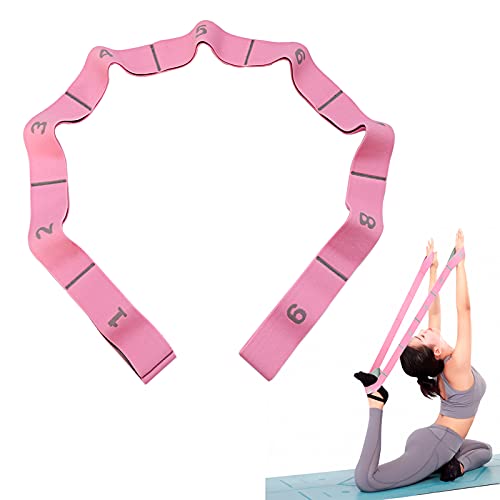 Yoga Stretch Gurt, MOCOBO Stretch Band Gymnastikband mit 8 Schleifen, Fitnessbänder, Hochelastischer Gymnastikband Stretch Gurt Yoga Zubehör von MOCOBO