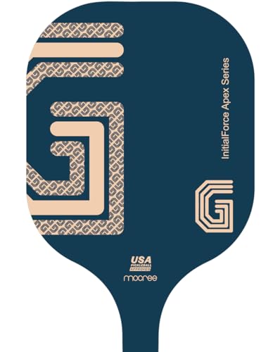 MOCREE 2025 InitialForce Apex Series USAPA zugelassenes Pickleball-Paddel, Kohlefaser mit großem Sweetspot, leicht für Anfänger und kleine Hände, einzigartiges Alphabet-Design, Buchstabe G von MOCREE