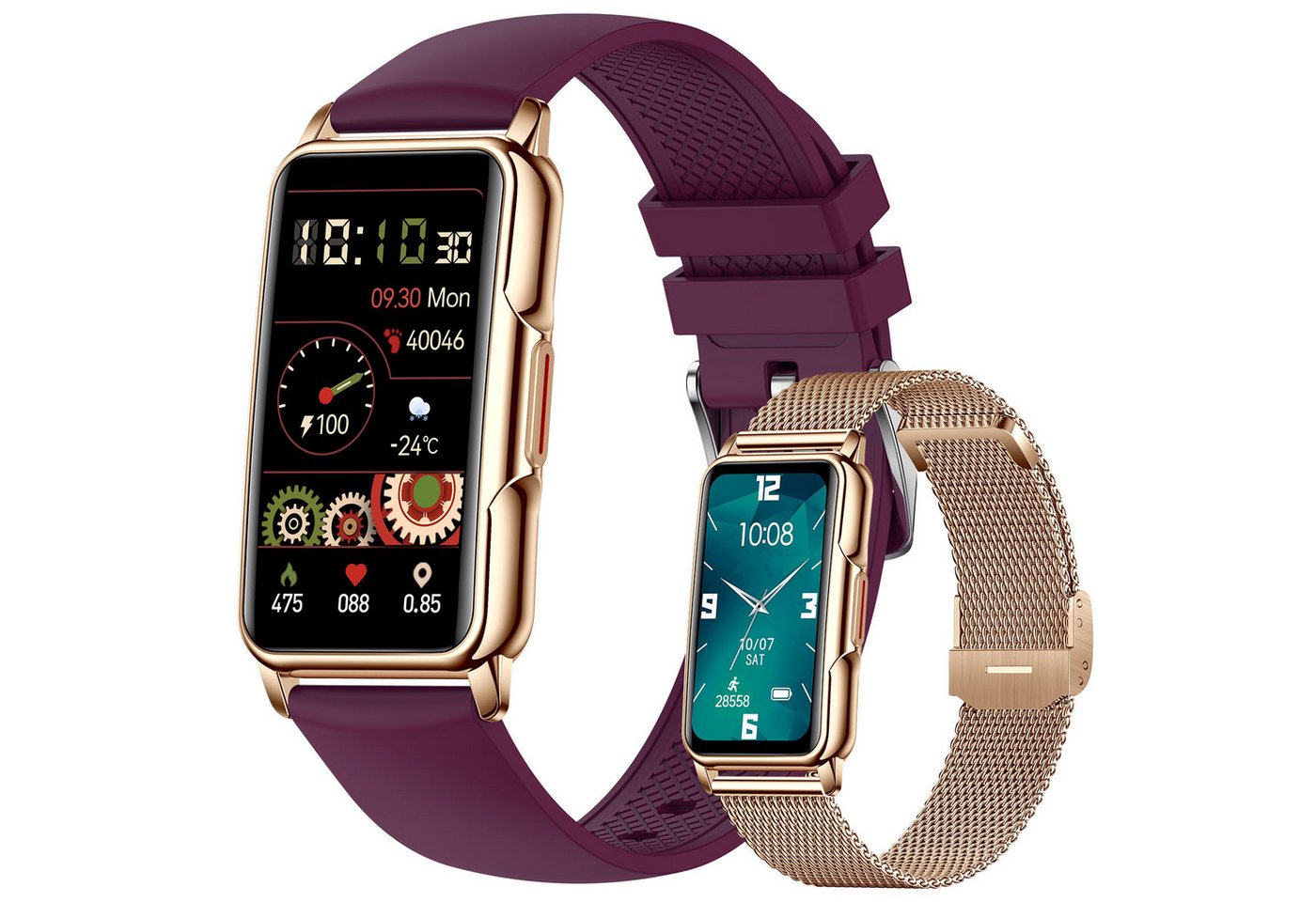 MODFU Damen Herren Fitness Uhr Uhren Tracker Smart Watch Sportuhr Armbanduhr Smartwatch (1,47 Zoll) nur 1 Stück Fitnessuhr mit Anruferinnerung, 1-tlg., Austauschbare Armbänder, Touchscreen, für iOS/Android, mit Pulsmesser Schrittzähler Schlafmonitor Aktivitätstracker von MODFU