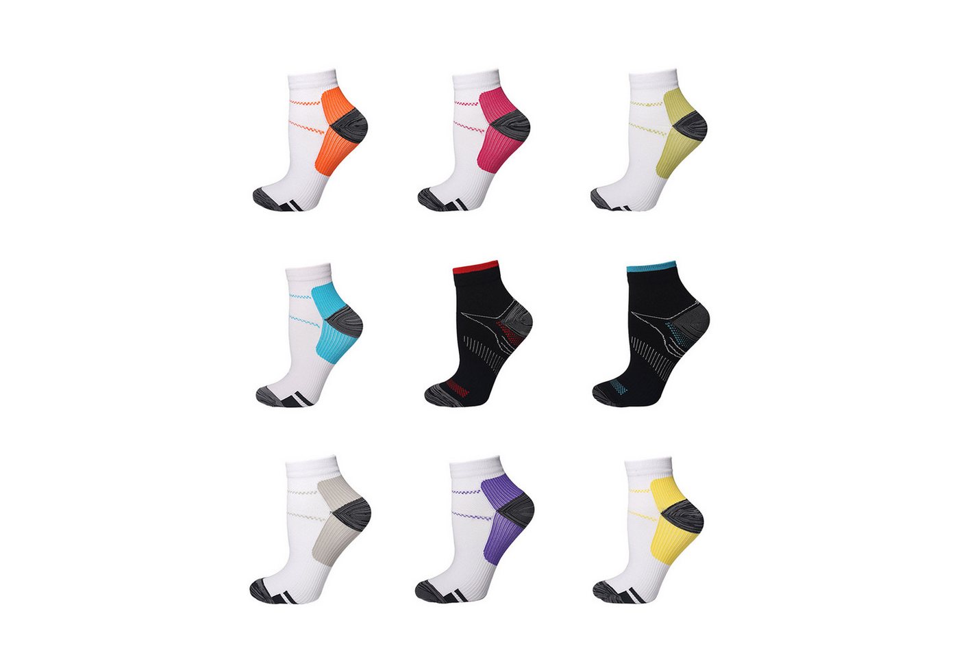 MODFU Kurzsocken 9 Paare Kompressionssocken Wandersocken Laufsocken Compression Socks (Frauen und Männer gepolsterte Sohle für Knöchelschutz, 9-Paar, Kompressionsstrümpfe Laufstrümpfe Kompression Socken Stützstrümpfe) Damen Herren für Flug Sport Reisen Radsport Laufen Yoga Fitness usw MODFU Kurzsocken 9 Paare Kompressionssocken Wandersocken Laufsocken Compression Socks (Frauen und Männer gepolsterte Sohle für Knöchelschutz, 9-Paar, Kompressionsstrümpfe Laufstrümpfe Kompression Socken Stützstrümpfe) Damen Herren für Flug Sport Reisen Radsport Laufen Yoga Fitness usw von MODFU