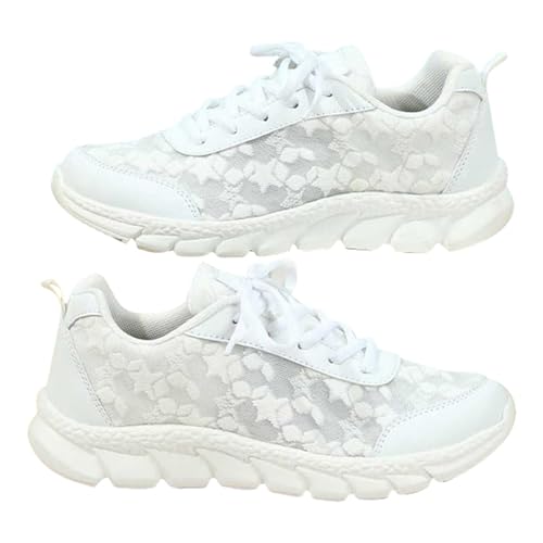 MODSGUE Schuhe Damen Sneaker Weiße Leicht Atmungsaktiv Turnschuhe Shock Absorbing Laufschuhe Sneaker Lässiger Modischer Sportschuhe Sandalen von MODSGUE