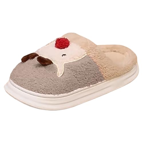 MODSGUE Weihnachts Hausschuhe Winter Plüsch Damen Herren, Warme Weihnachtspantoffeln Cartoon Tiere Hauspantoffeln Kuschelige, Pantoletten Basic Lässiges Leichte Slippers Lustig von MODSGUE