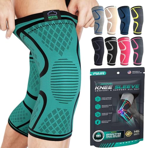 MODVEL Kniebandage Set für Damen und Herren, atmungsaktive Knee Support, Größe L von MODVEL