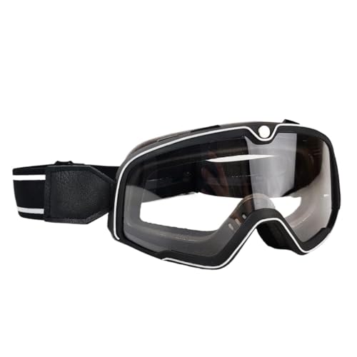 Bike Motocross Goggles,Motorradbrillen Motorrad Brille Ski Brille Motocross Sonnenbrille Vintage Brillen Helm Radfahren Racing Cafe Racer Chopper MTB ATV (Color : BS-Clear lens) von MOEENS
