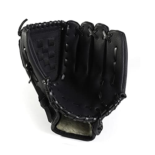 MOEENS Baseball Handschuhe,PU-Leder Baseball Glove Outdoor-Baseballhandschuh Softball-Übungsgerätegröße 10.5/11,5/12.5 Linkshänder für Erwachsene Training (Color : Black, Size : 11.5 inches) von MOEENS