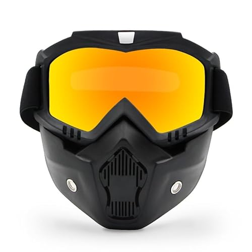 MOEENS Bike Motocross Goggles,Motorradbrillen Staubdichte Motocross-Brille, verstellbare Motorradbrille, atmungsaktiv, Vollgesichtsschutz, Off-Road-Dirt-Bike-Maske (Color : Faux Red lens) von MOEENS