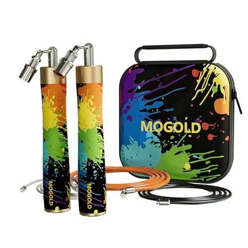 Mogold Gewichtetes Springseil für Männer und Frauen, Fitness, längenverstellbar, 25 mm, 1/1,8 kg, 1/0,9 kg, Doppel-Kugellager-Design, ergonomisches 25 mm Springseil für Workout, Gewichtsverlust Mogold Gewichtetes Springseil für Männer und Frauen, Fitness, längenverstellbar, 25 mm, 1/1,8 kg, 1/0,9 kg, Doppel-Kugellager-Design, ergonomisches 25 mm Springseil für Workout, Gewichtsverlust von MOGOLD