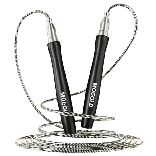 Mogold Speed-Springseil für Fitness, Crossfit, Boxen, leichtes Springseil für Damen und Herren, Workout mit hochwertigen Kugellagerkugeln, unzerbrechliche Griffe Mogold Speed-Springseil für Fitness, Crossfit, Boxen, leichtes Springseil für Damen und Herren, Workout mit hochwertigen Kugellagerkugeln, unzerbrechliche Griffe von MOGOLD
