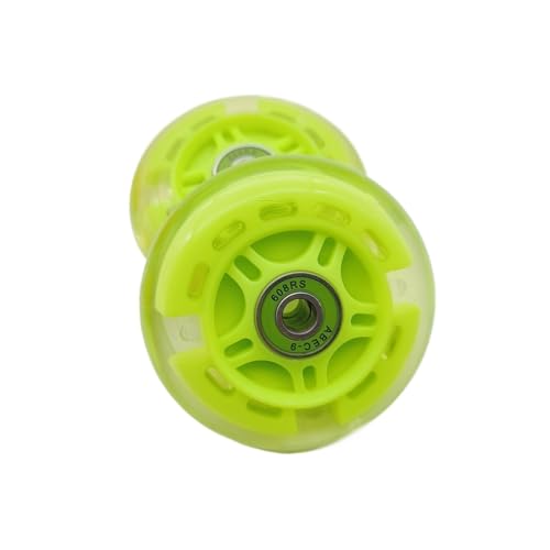 MOHUIED Inline Skate Rollen Roller-Rad, blinkendes Beleuchtungsrad, 80 mm, 100 mm, 120 mm, PU-Rad for Roller(Green 80mm) von MOHUIED