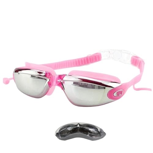 MOHUIED Schwimmbrillen Schwimmbrille, professionelle Anti-Fog-UV-Schwimmbrille for Herren und Damen, Silikon, Schwimmsportbrille(Pink) von MOHUIED