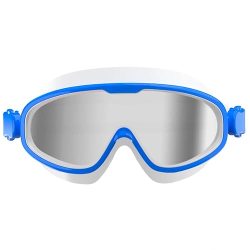 MOHUIED Schwimmbrillen Schwimmbrille mit großem Rahmen for Erwachsene, HD-Antibeschlag-Tauchbrille, Herren- und Damen-wasserdichte Schwimmbecken-/Strandbrille(Blue White) von MOHUIED