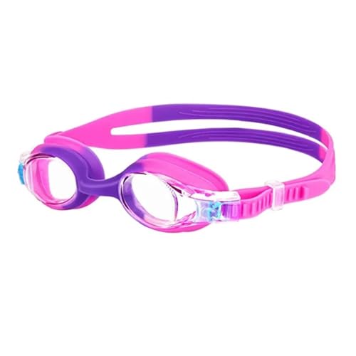 MOHUIED Schwimmbrillen wasserdichte Anti-Beschlag-Schwimmbrille for Kinder, UV-Schutz, professionelle farbige Gläser, Kinderbrille, Schwimmbrille(Pink-Purple) von MOHUIED