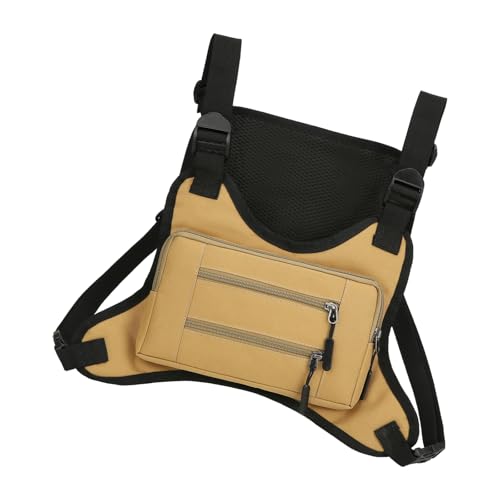 Lauf-Hüfttasche mit mehreren Taschen für Radfahren, Wandern, wasserdicht, Sport, leicht, Brusttasche, Outdoor-Brusttasche, khaki von MOIDHSAG