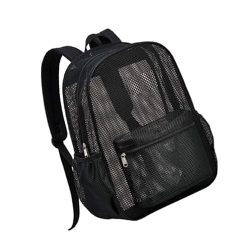 MOIDHSAG Transparenter Netz-Rucksack mit komfortablem gepolstertem Gurt für Schwimmen, Strand, durchsichtiges Netzgewebe, Wassersport-Rucksack von MOIDHSAG