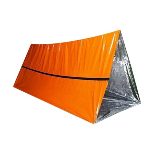 MOLERRI Notfallzelt Outdoor-Rettungsdecke Überlebensdecke Isolierdecke Einfaches Zelt Orange Zelt+Tasche mit Pfeife von MOLERRI