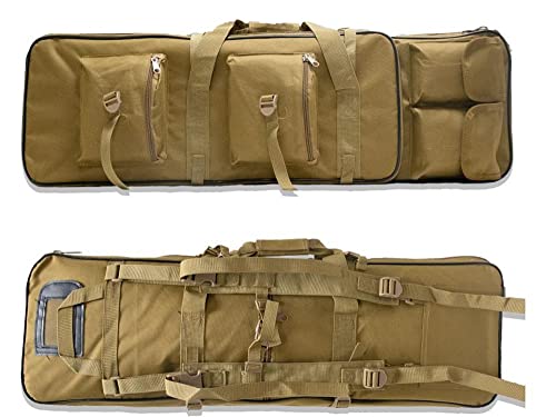 MOLKKI Gewehrtasche 2 Langwaffen, Gun Bag Futteral, Tragbare wasserdichte Waffentasche Mit Doppelfach & Aussentaschen, Langwaffenfutteral Transporttasche für Jagd Und Schießen D,118cm von MOLKKI