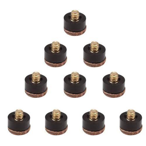 MOONDAME 10Pcs Billard Pool Queue Spitze Billard Schraube In Queue Spitze Aderendhülsen Stick Reparatur Werkzeug Harte Leder Pool Queue Spitze von MOONDAME