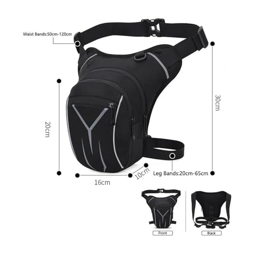 Beintasche für Herren Damen Für YA&MAHA Xmax 125 Xmax 250 Xmax 300 Xmax 400 Motorrad wasserdichte Taille Tasche Oberschenkel Tasche(Black) von MOONKUI